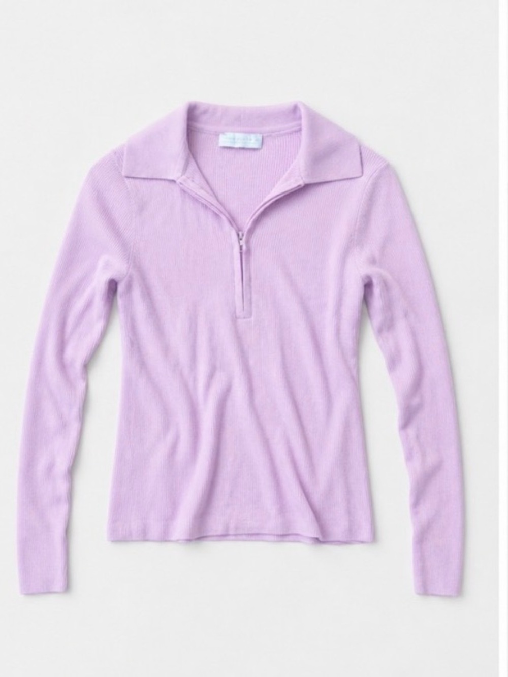 Abercrombie & Fitch Pink Merino Ribbed Half-Zip Top